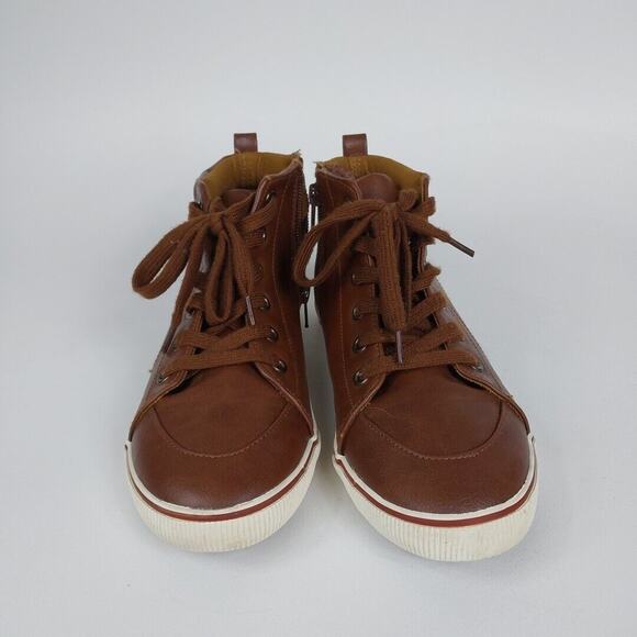 Boys' Florian‎ Lace-Up Zipper Sneakers Brown - Cat & Jack - SIZE 4 - Picture 4 of 5